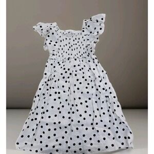 Zara Kids Girl Ruffled‎ Polka Dot Linen Dress Size 9